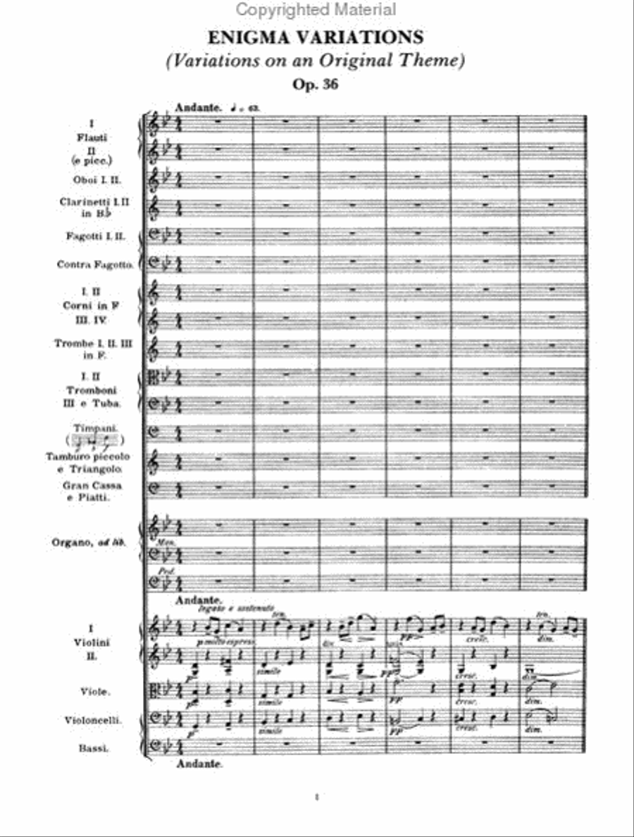 Enigma Variations and Pomp and Circumstance Marches in Full Score Full Orchestra scores gallery preview page 2