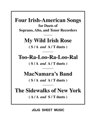 Four Irish - American Songs for Duets of S, A, and T Recorders