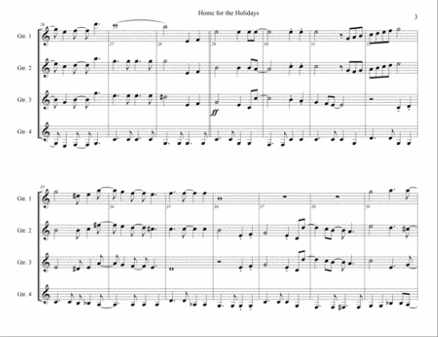 (There's No Place Like) Home For The Holidays Electric Guitar scores gallery preview page 3