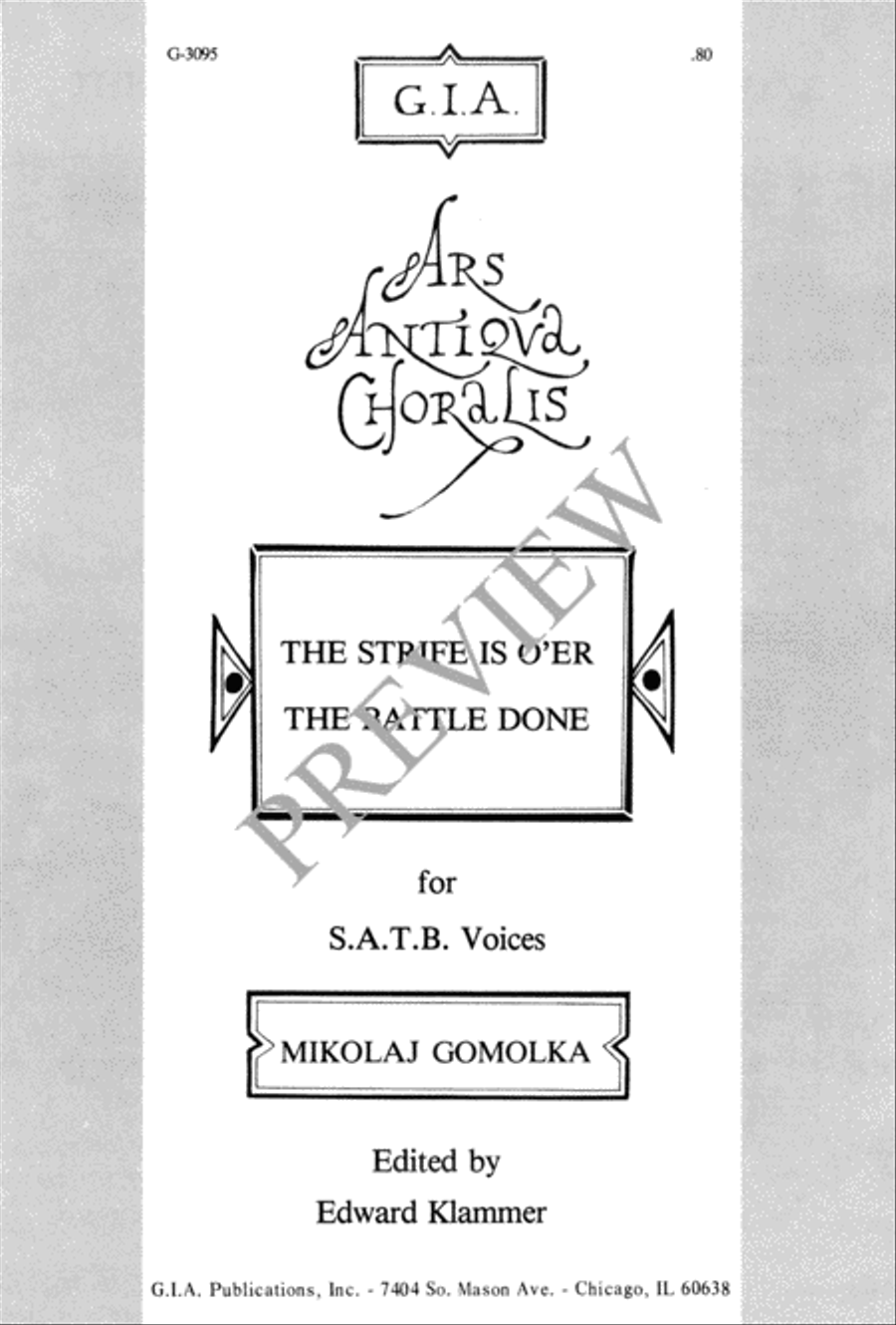 The Strife Is O'er, the Battle Done 4-Part scores gallery preview page 2