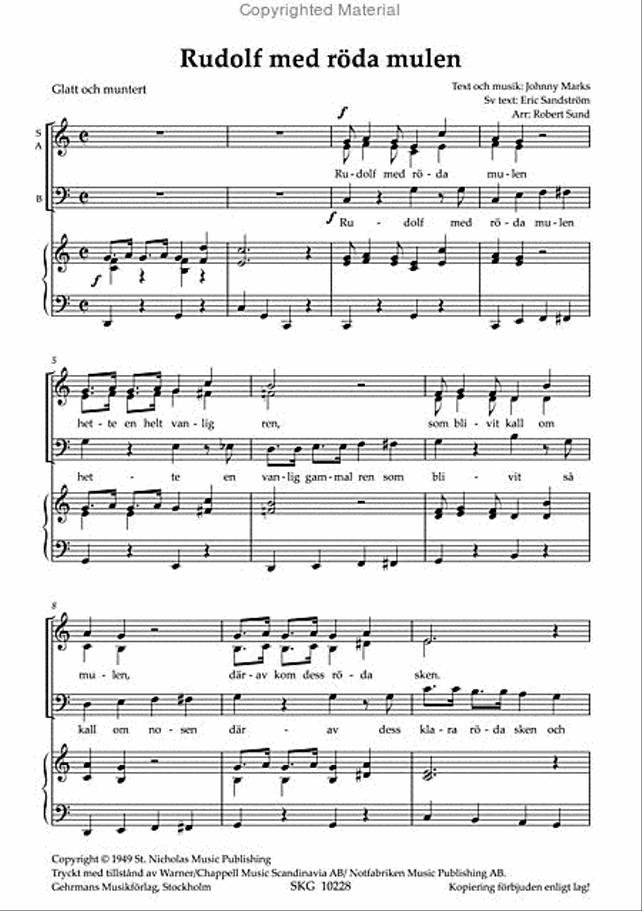 Rudolf med roda mulen 3-Part scores gallery preview page 2