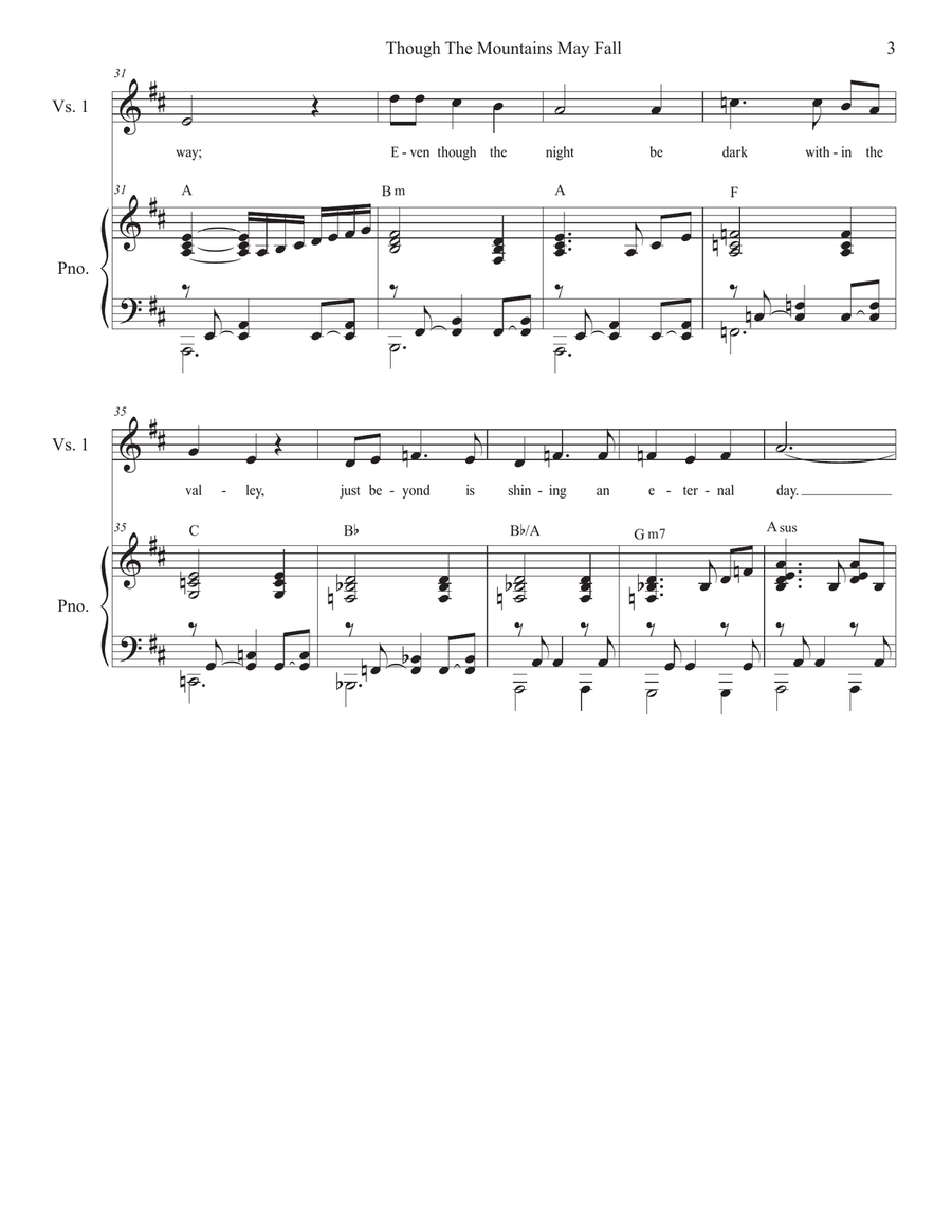 Though The Mountains May Fall (Vocal solo) Though The Mountains May Fall (Vocal solo) Piano, Vocal scores gallery preview page 3