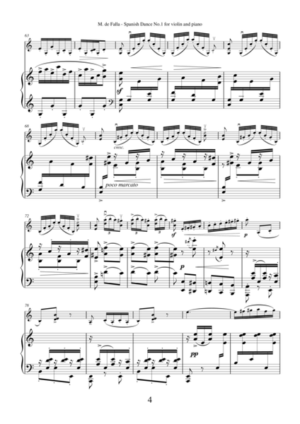 Spanish Dance No. 1 (La Vida Breve) by Manuel de Falla for violin and piano