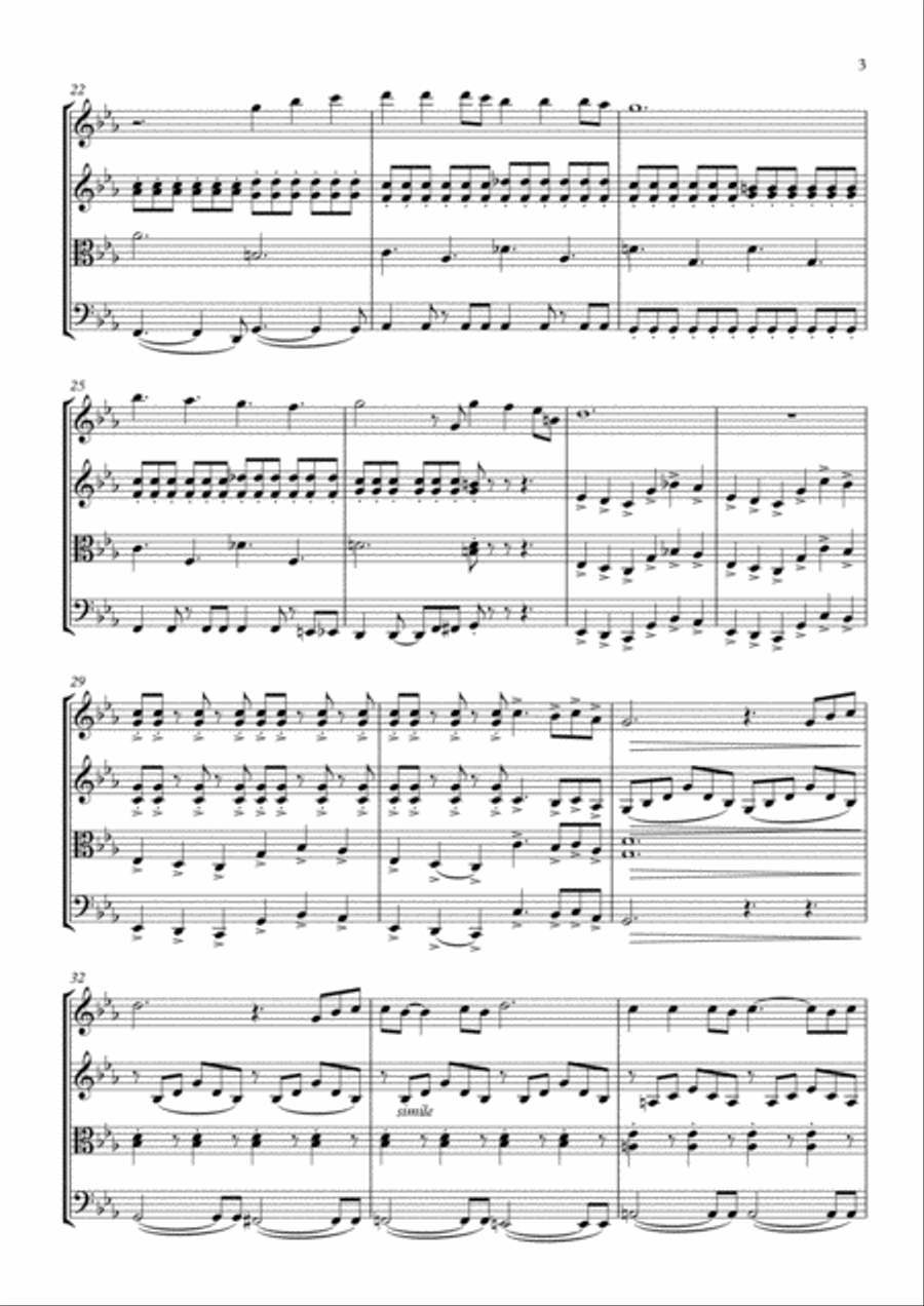 Tomorrow Never Dies from the Motion Picture TOMORROW NEVER DIES String Quartet scores gallery preview page 4