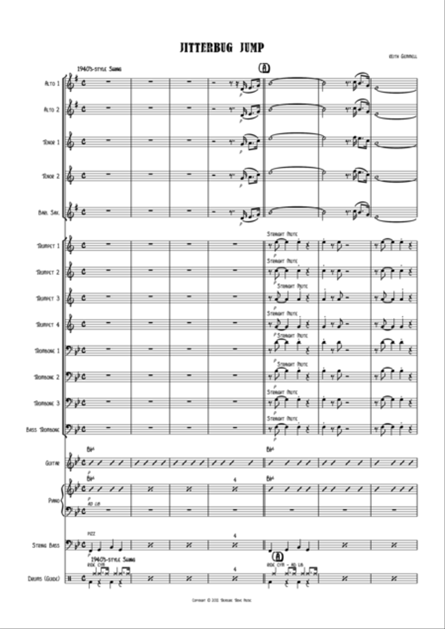 Jitterbug Jump for Big Band Jazz Ensemble scores gallery preview page 1