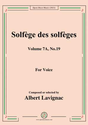 Lavignac-Solfege des solfeges,Volume 7A No.19,for Voice