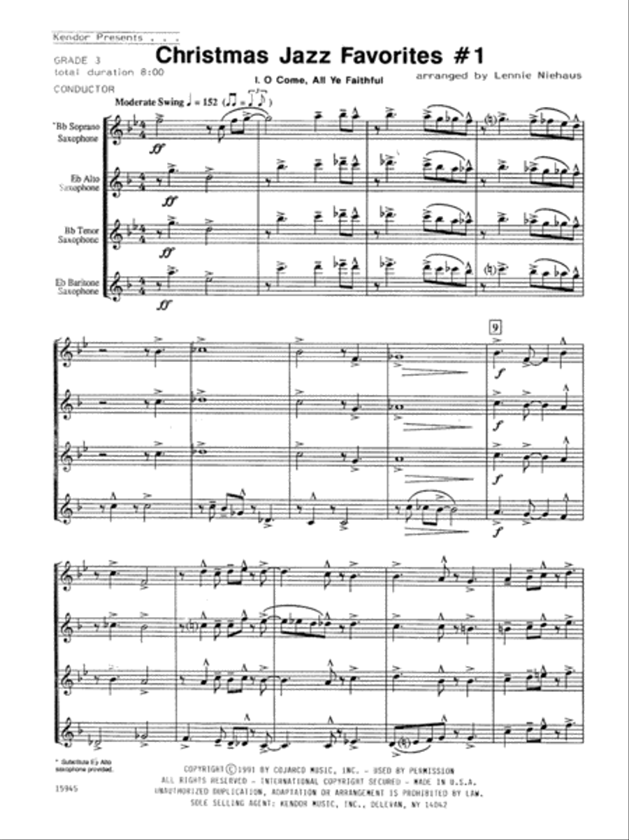 Christmas Jazz Favorites #1 Saxophone Quartet scores gallery preview page 2