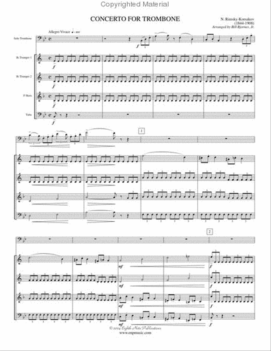 Concerto for Trombone Brass Quintet scores gallery preview page 2