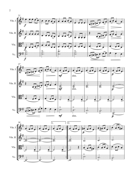 UKRAINIAN BELL CAROL (Carol of the Bells) String Quartet, Intermediate Level for 2 violins, viola an image number null