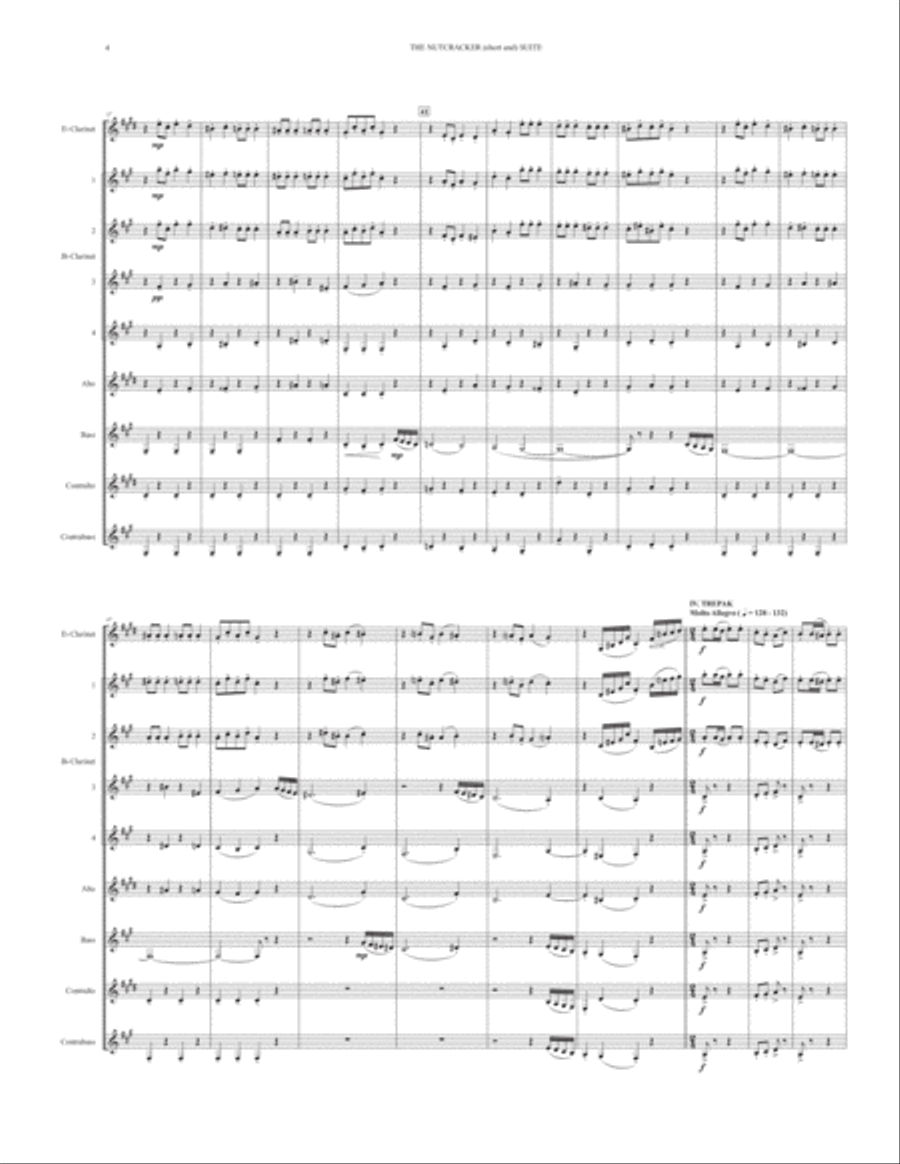 THE NUTCRACKER (short and) SUITE (for Clarinet Choir) Clarinet Choir scores gallery preview page 4