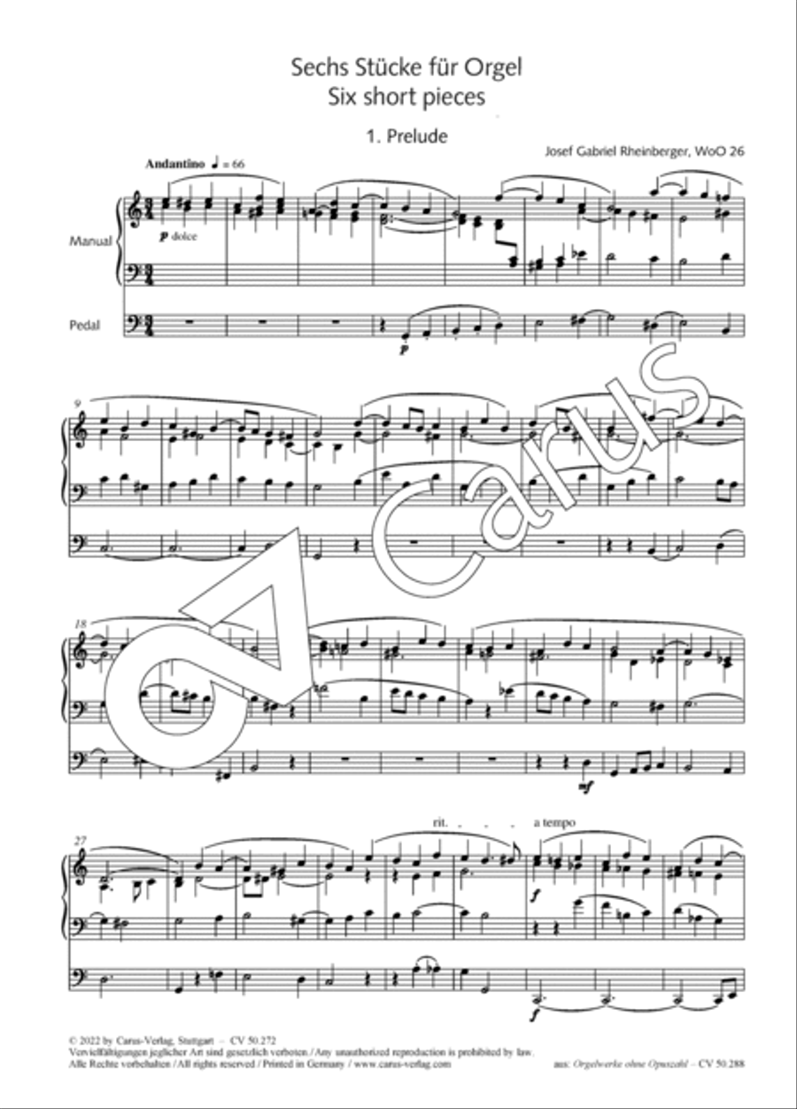 Six short pieces for the organ Organ Solo scores gallery preview page 3