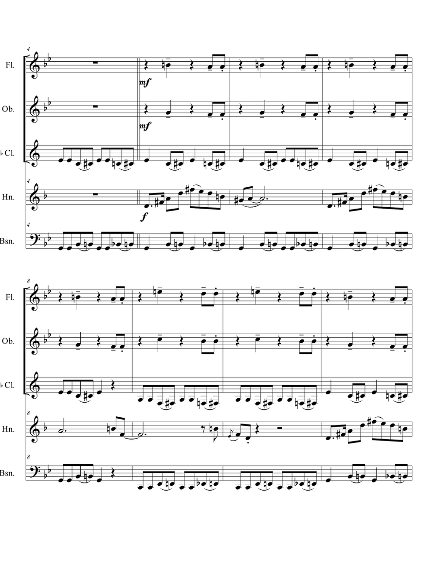 Baby Elephant Walk Woodwind Quintet scores gallery preview page 2