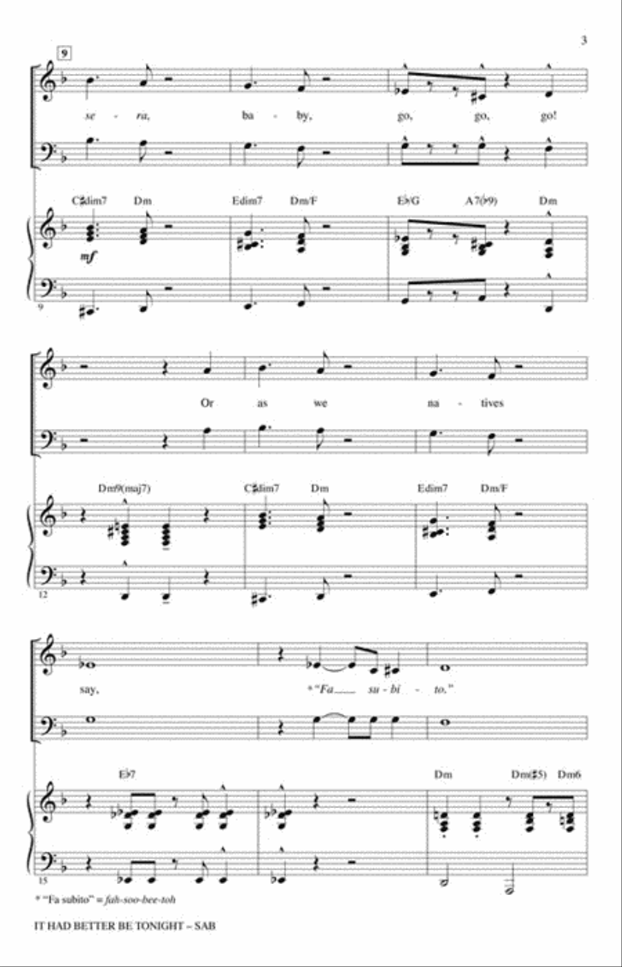 It Had Better Be Tonight 3-Part scores gallery preview page 3