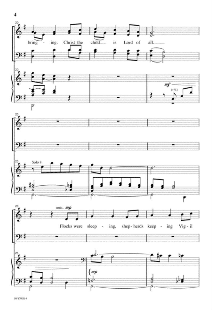 Infant Holy, Infant Lowly 4-Part scores gallery preview page 4