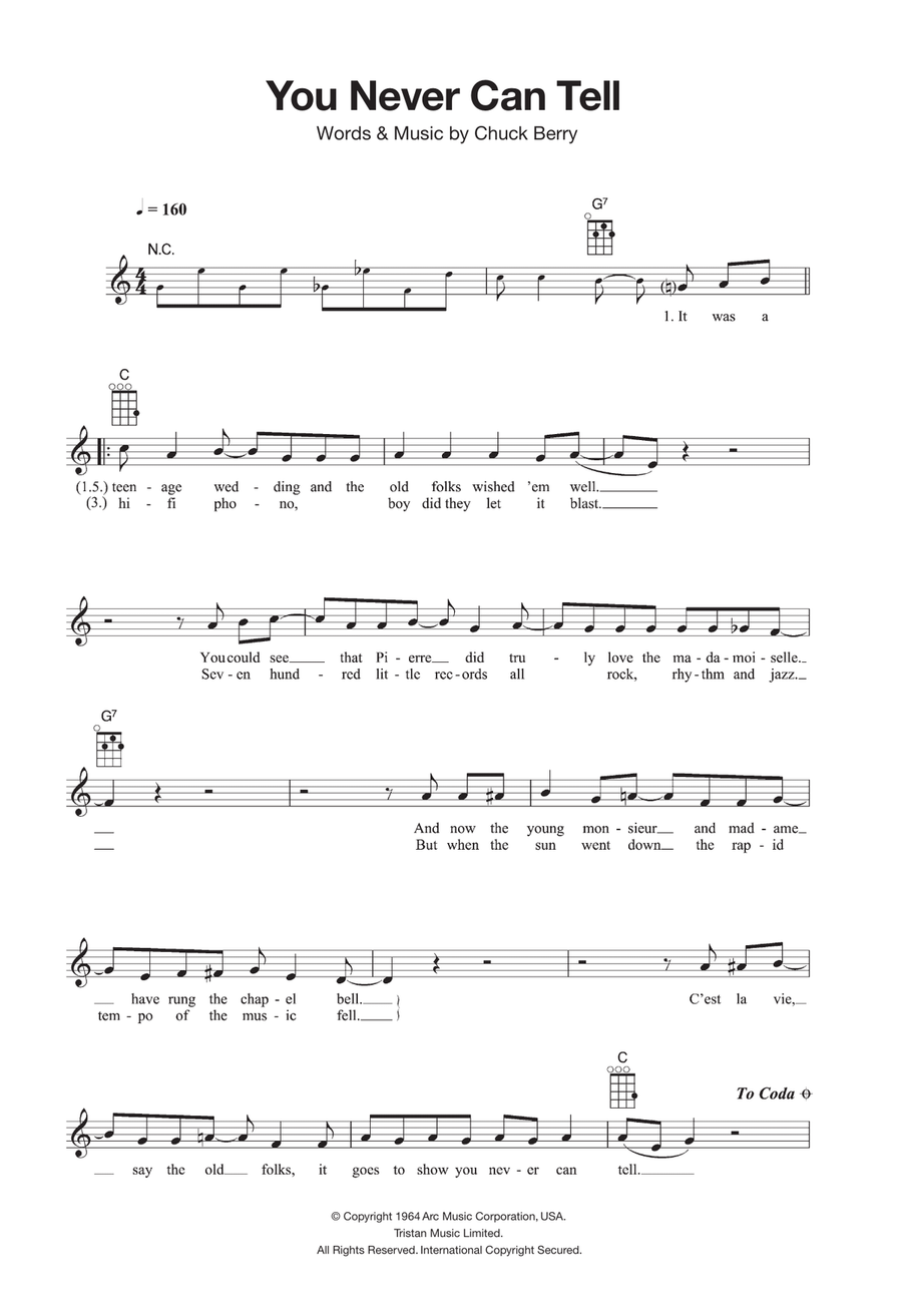 You Never Can Tell You Never Can Tell Ukulele scores gallery preview page 1