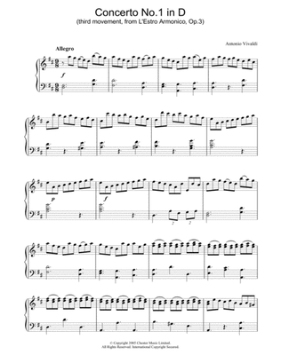Concerto No.1 (3rd Movement: Allegro) from 'L'Estro Armonico' Op.3