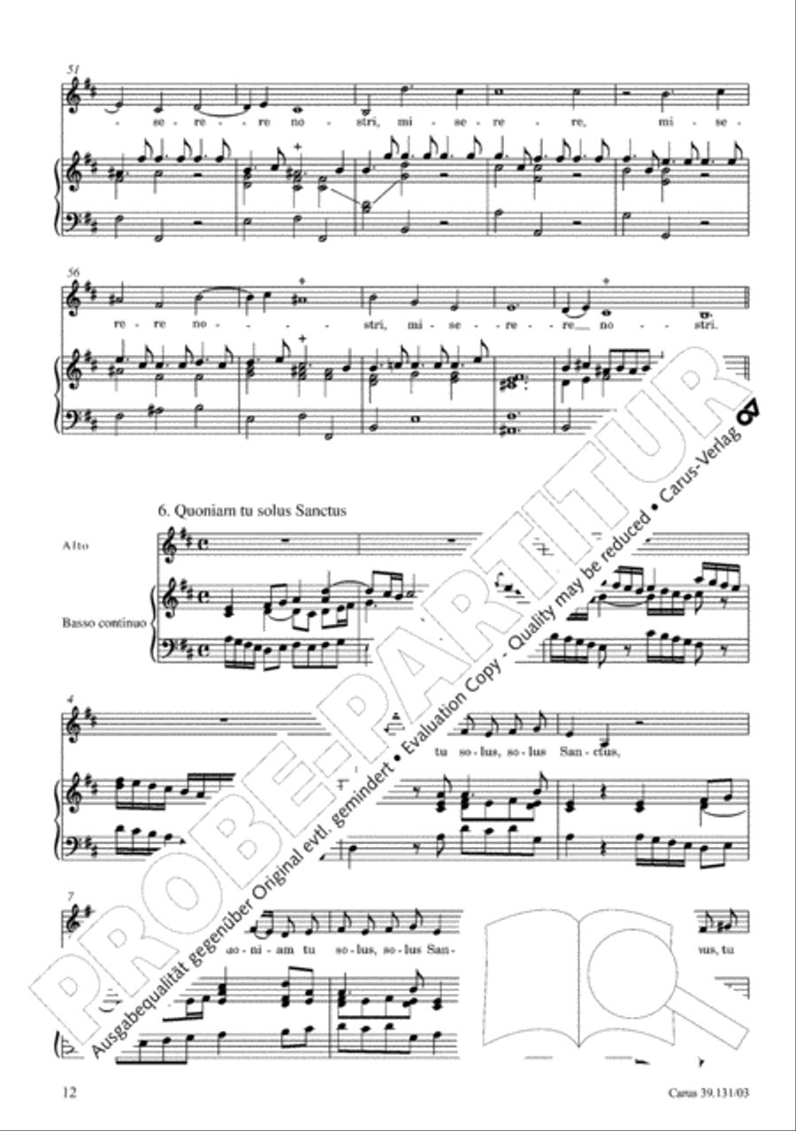 Missa brevis in B minor Alto Voice scores gallery preview page 13