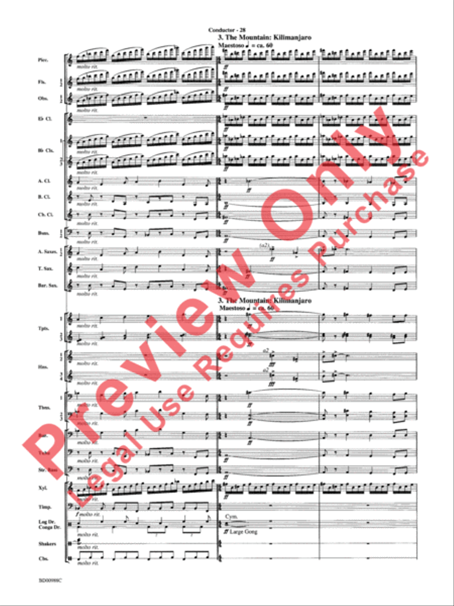 Kilimanjaro: An African Portrait Concert Band scores gallery preview page 31