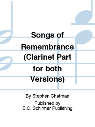 Book cover for Songs of Remembrance (Clarinet Part)