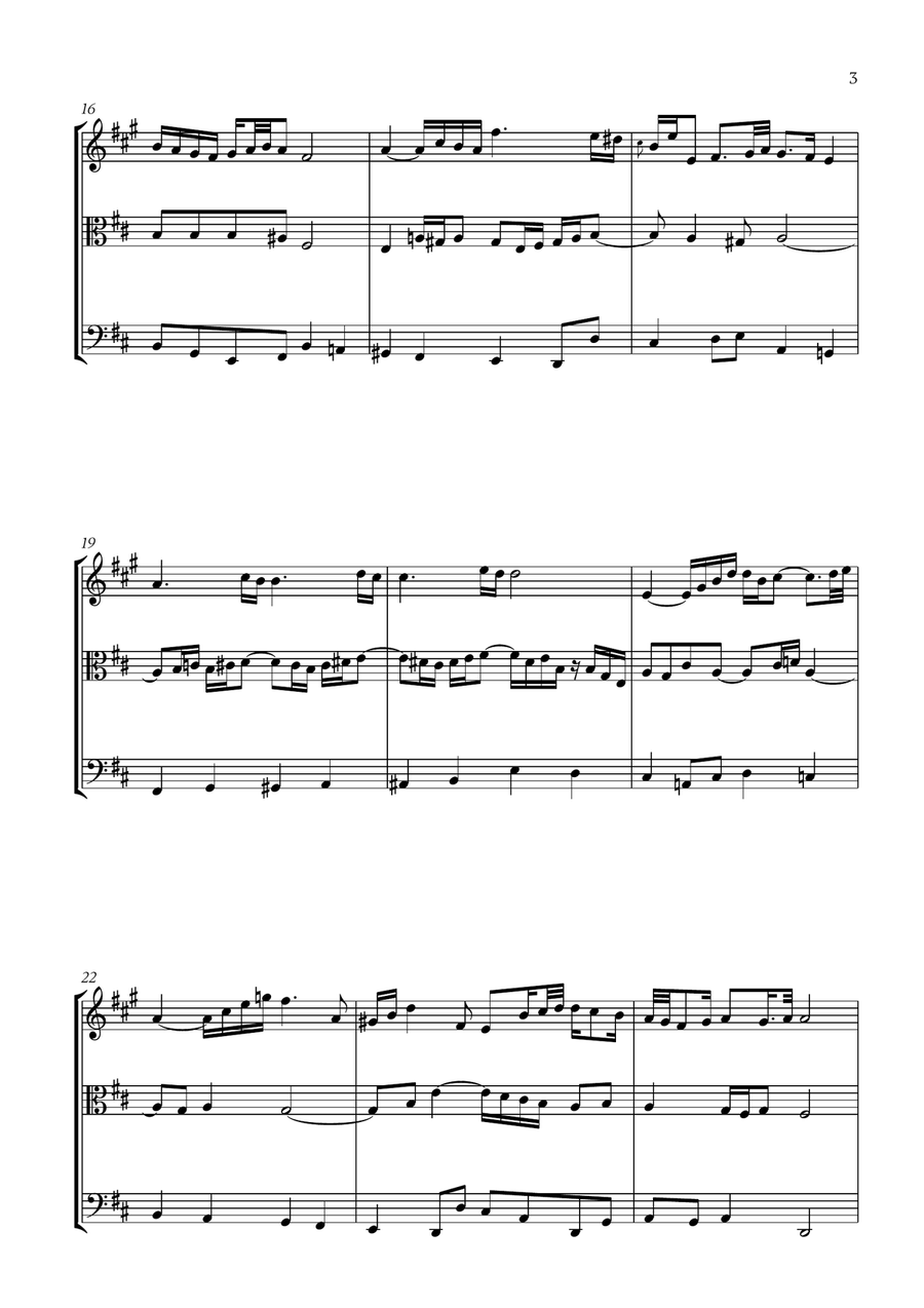 Johann Sebastian Bach - Air on the G String (for French Horn, Viola and Cello) Small Ensemble scores gallery preview page 3