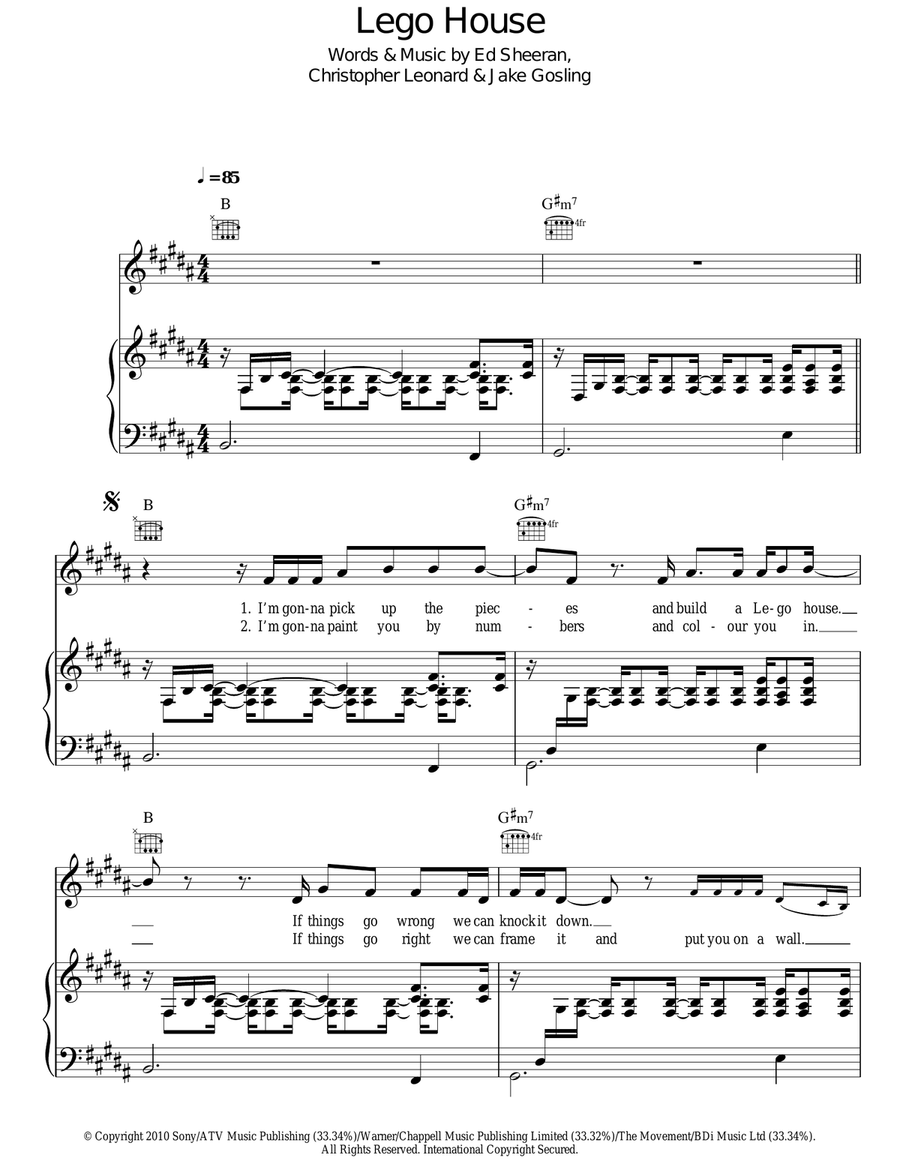 Lego House Acoustic Guitar scores gallery preview page 1