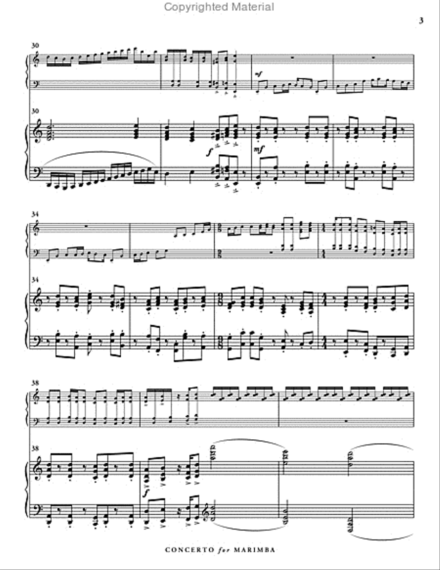 Concerto for Marimba & Wind Ensemble (piano reduction) Piano scores gallery preview page 4
