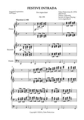 Festive Intrada, Op. 266 (Organ Duet) by Vidas Pinkevicius (2024)
