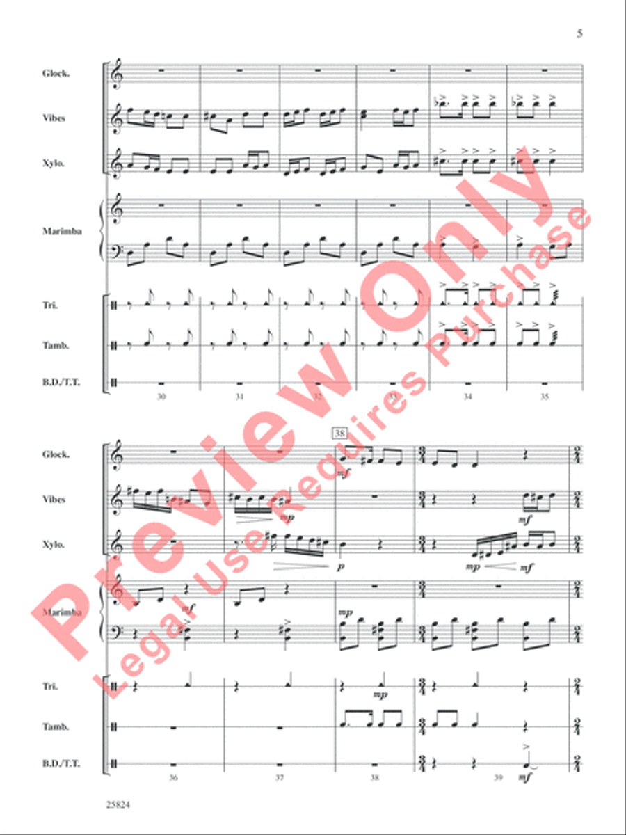 Double Trouble (from Harry Potter and the Prisoner of Azkaban) Percussion Ensemble scores gallery preview page 6