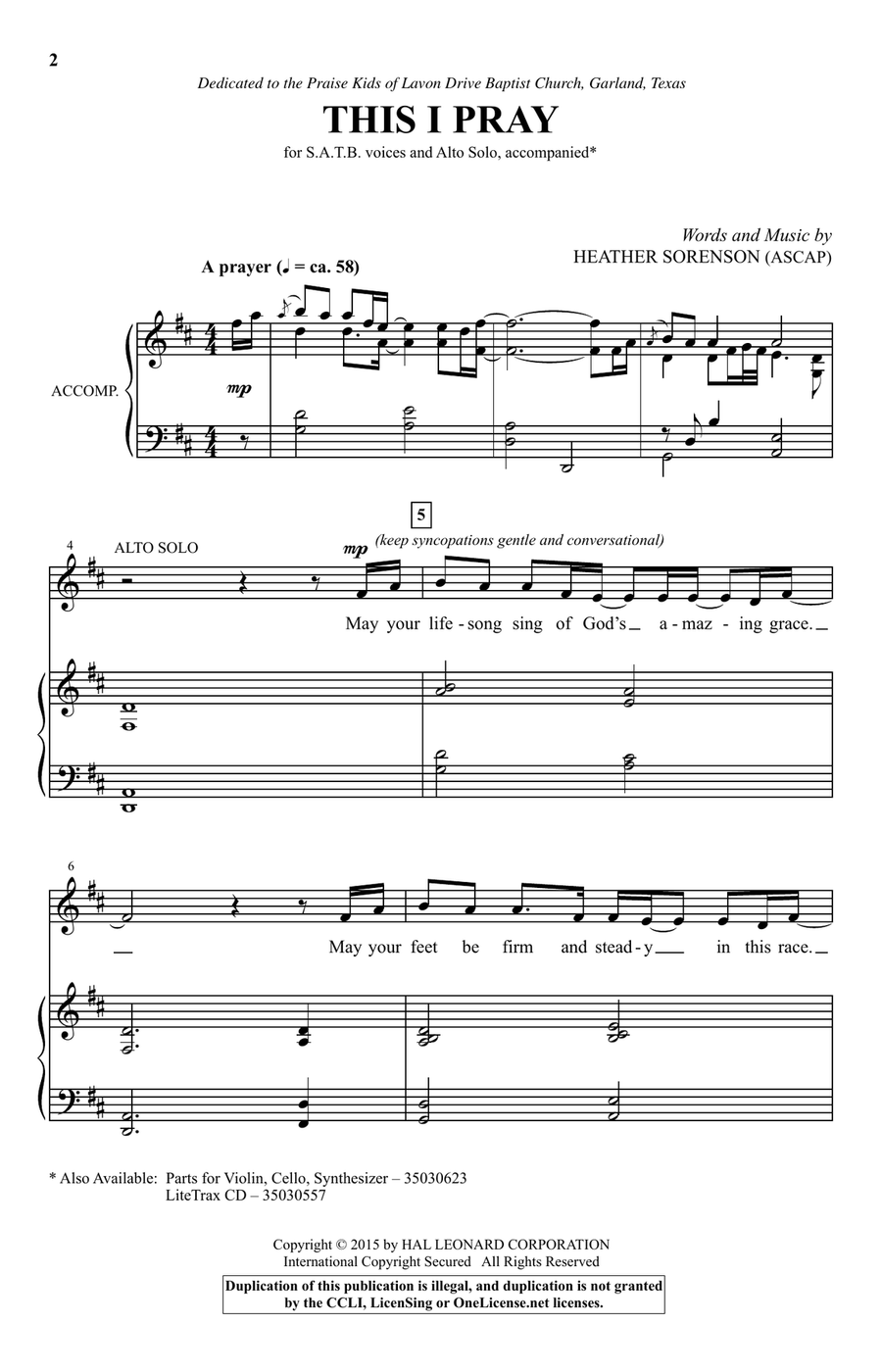 This I Pray 4-Part scores gallery preview page 1