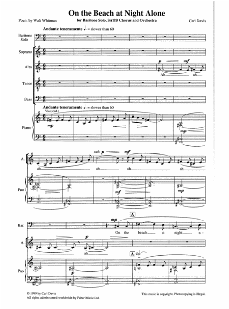 On the Beach at Night Alone Choir scores gallery preview page 2