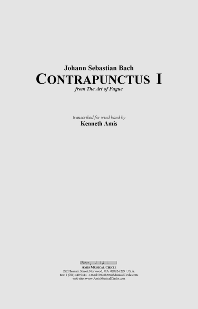 Contrapunctus 1 - CONDUCTOR'S SCORE ONLY image number null