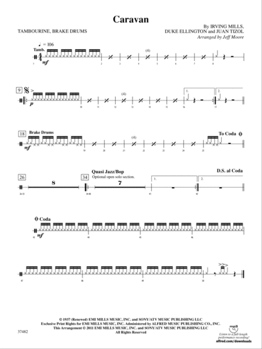 Caravan: 2nd Percussion Percussion Ensemble scores gallery preview page 1