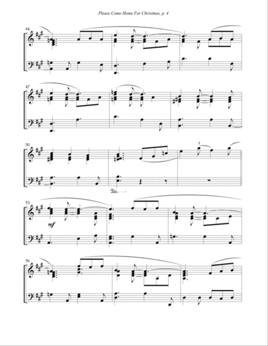 Please Come Home For Christmas Piano Solo scores gallery preview page 4