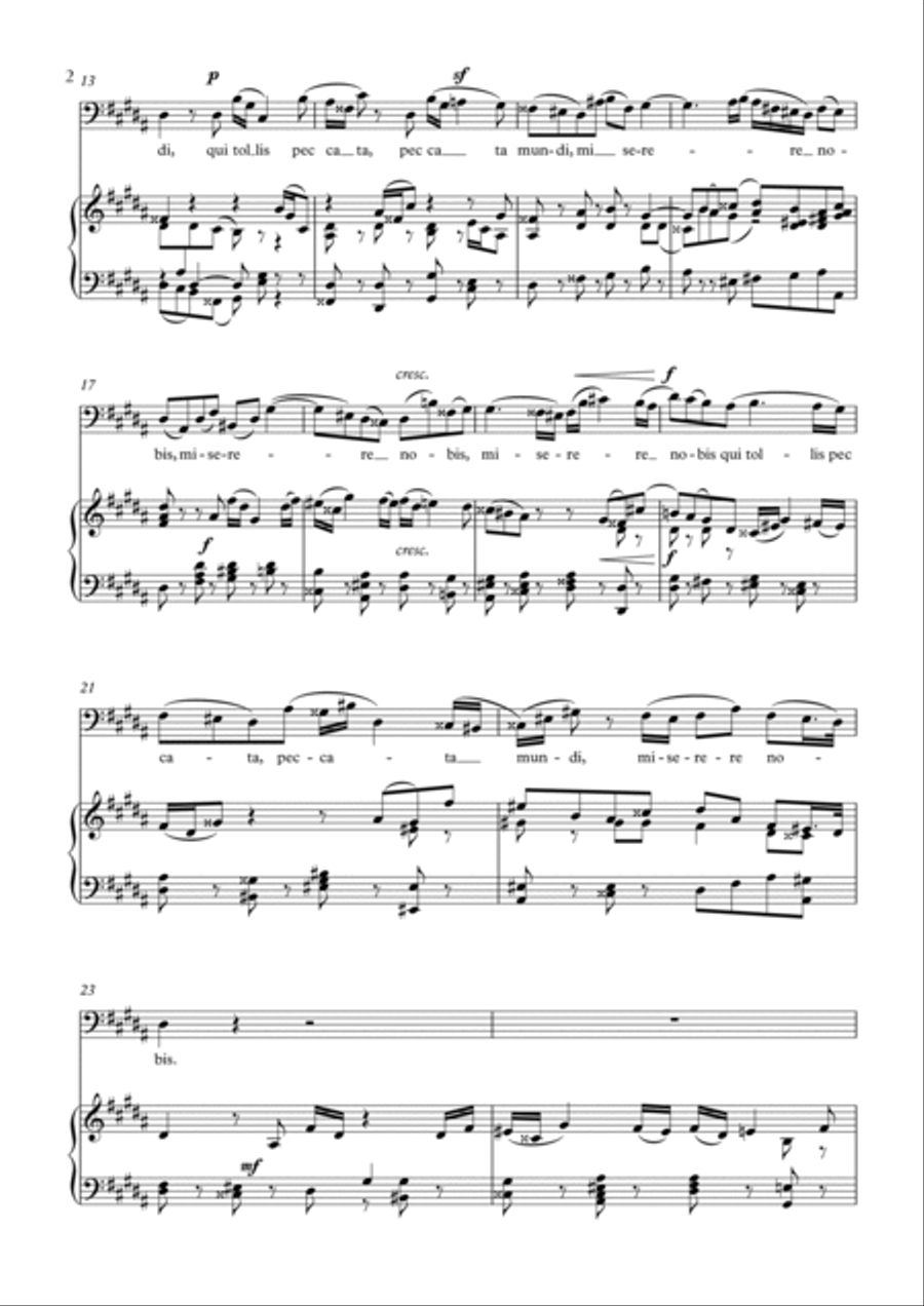 Aria (Agnus dei) from the Mass in B Minor (BACH) - Baritone G#m Piano, Vocal, Guitar scores gallery preview page 2
