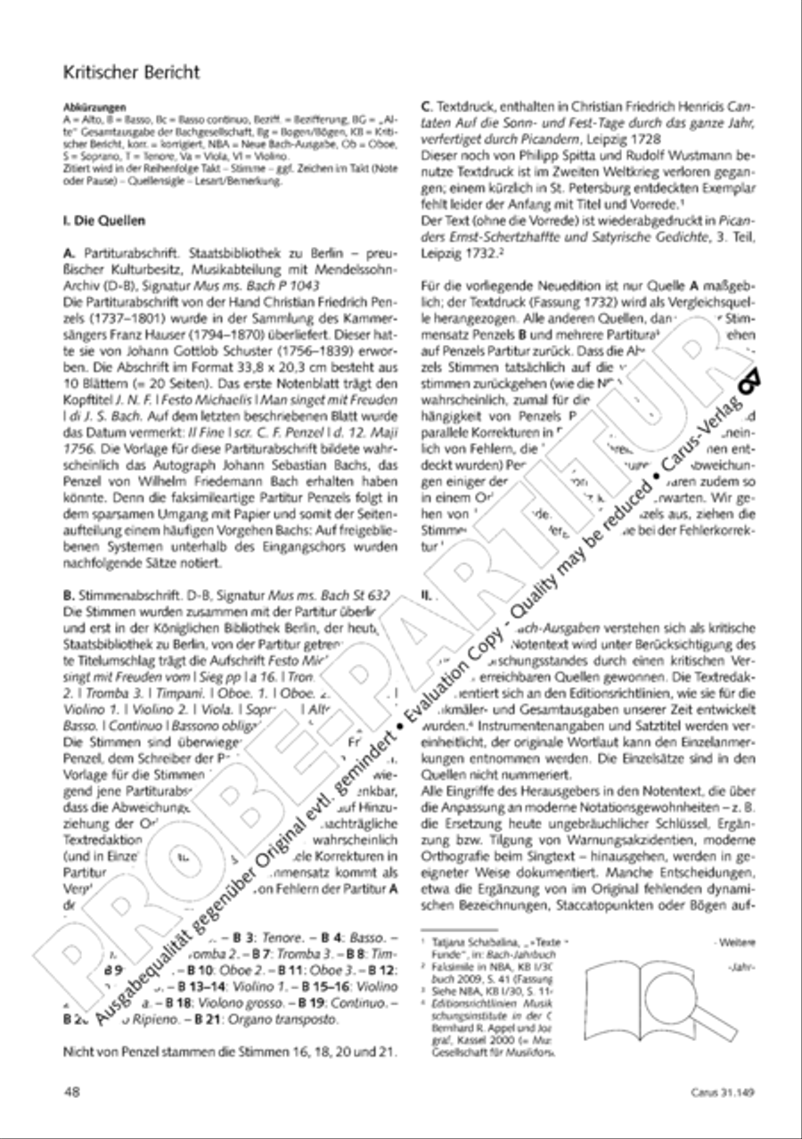 The voice of rejoicing and hope (Man singet mit Freuden vom Sieg) 4-Part scores gallery preview page 49