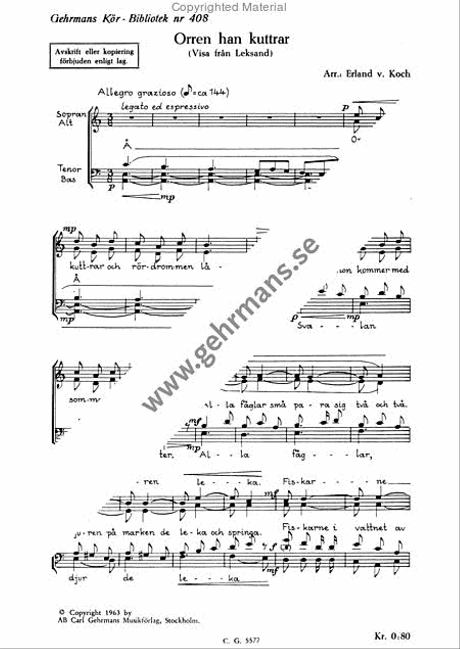 Orren han kuttrar Choir scores gallery preview page 2