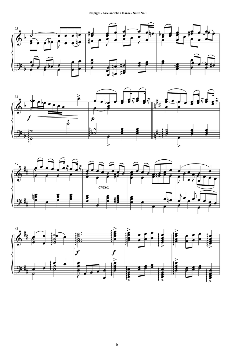 Respighi - Ancient Arias and Dances - 3 Piano Suites - Complete Scores Piano Solo scores gallery preview page 6