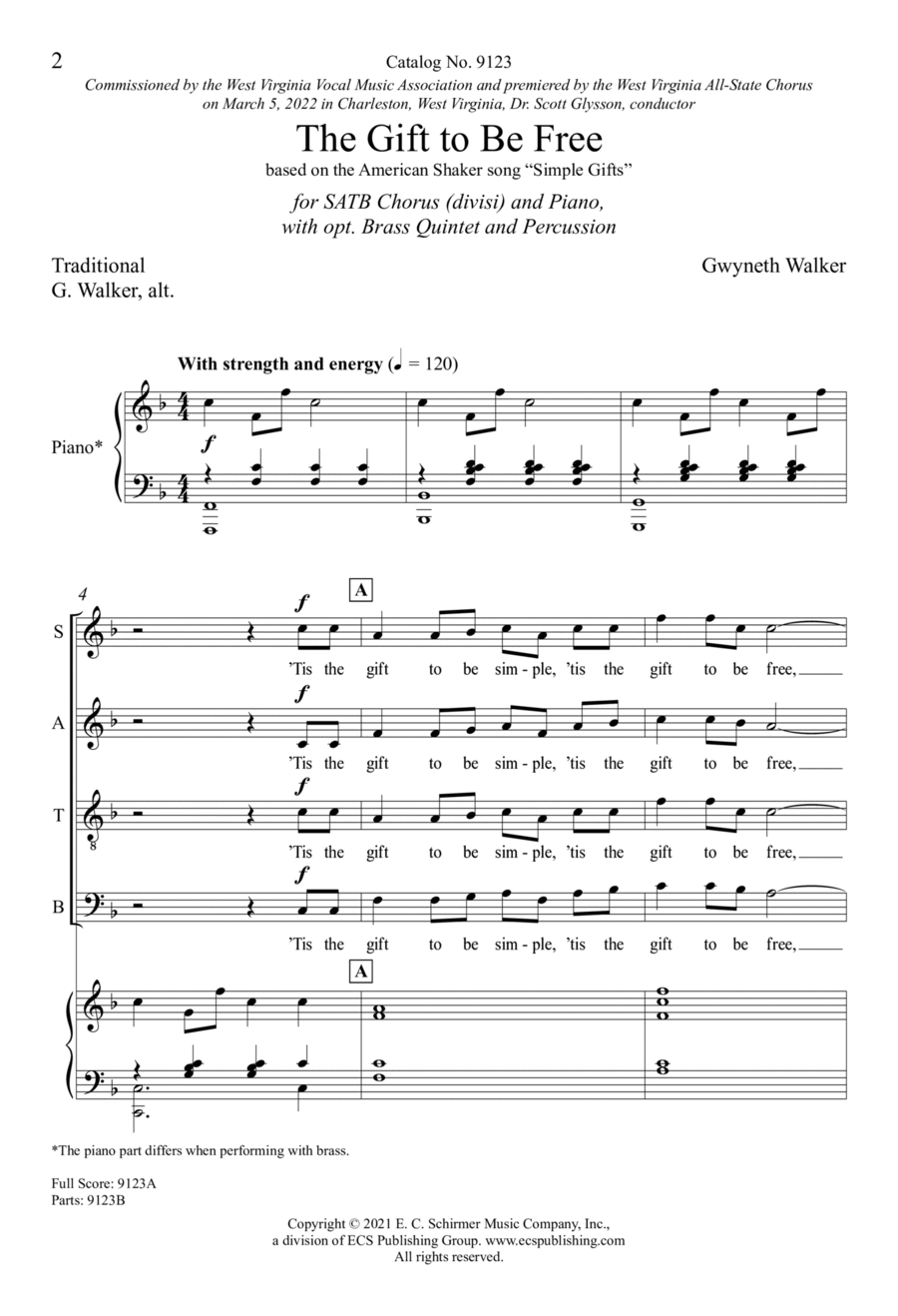 The Gift to Be Free Divisi scores gallery preview page 1