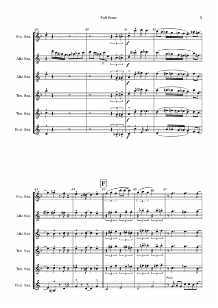 Ain't Misbehavin' Saxophone Quintet scores gallery preview page 6