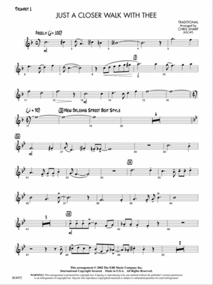 Just a Closer Walk with Thee Jazz Ensemble scores gallery preview page 2