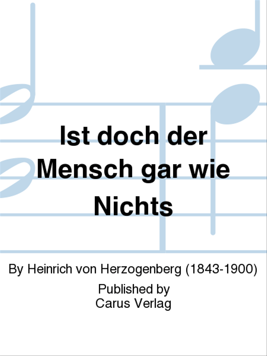 Ist doch der Mensch gar wie Nichts 4-Part scores gallery preview page 1