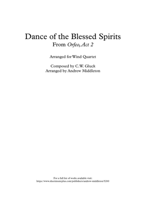Book cover for Dance of the Blessed Spirits arranged for Woodwind Quartet