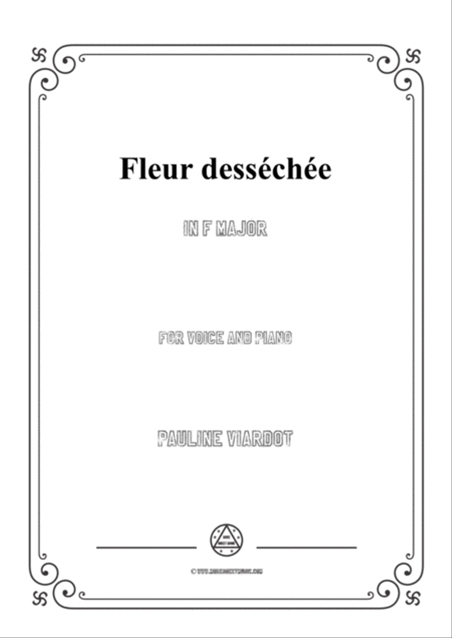 Viardot-Fleur desséchée in F Major,for Voice and Piano Voice Solo - Digital Sheet Music