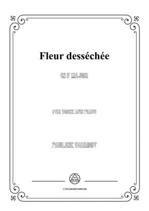 Book cover for Viardot-Fleur desséchée in F Major,for Voice and Piano