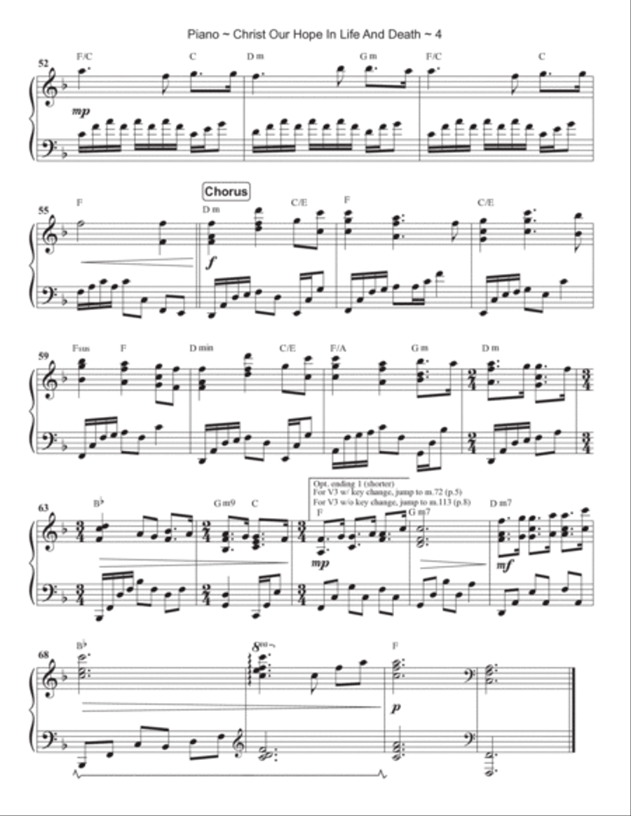Christ Our Hope In Life And Death Piano Solo scores gallery preview page 5