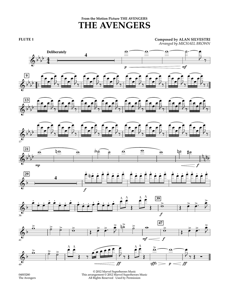 The Avengers - Flute 1 Concert Band scores gallery preview page 1