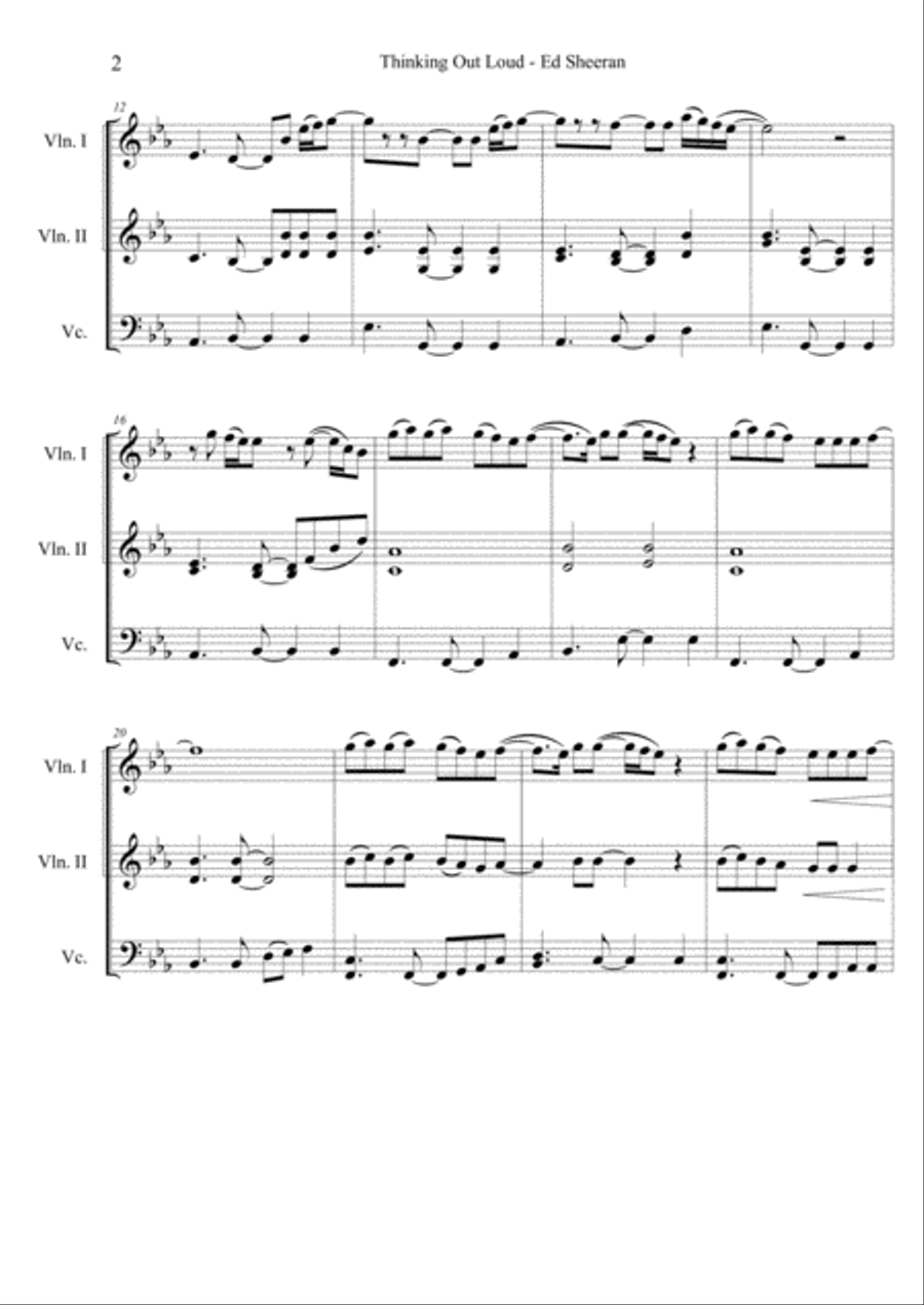 Thinking Out Loud Thinking Out Loud String Trio scores gallery preview page 2
