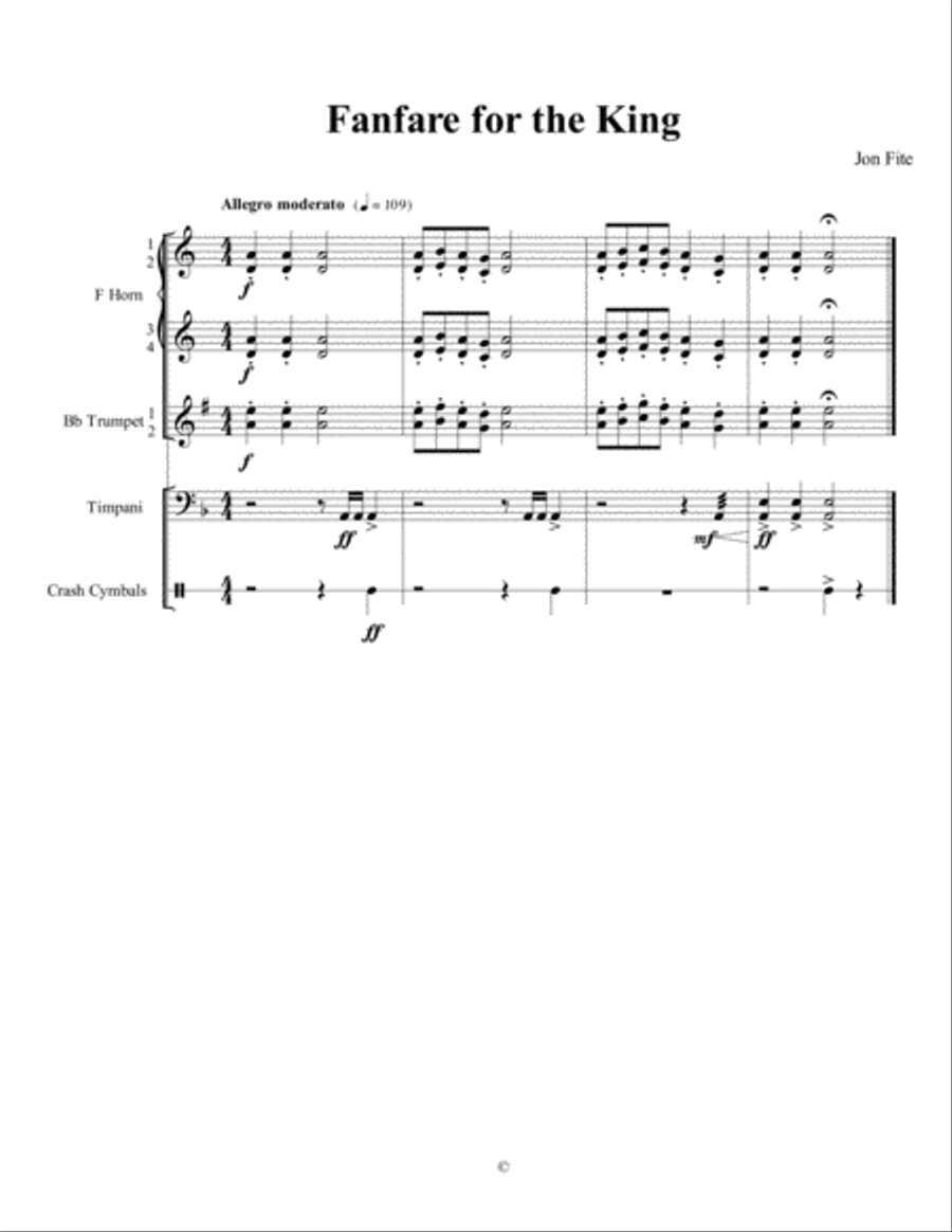 Fanfare for the King Concert Band scores gallery preview page 1