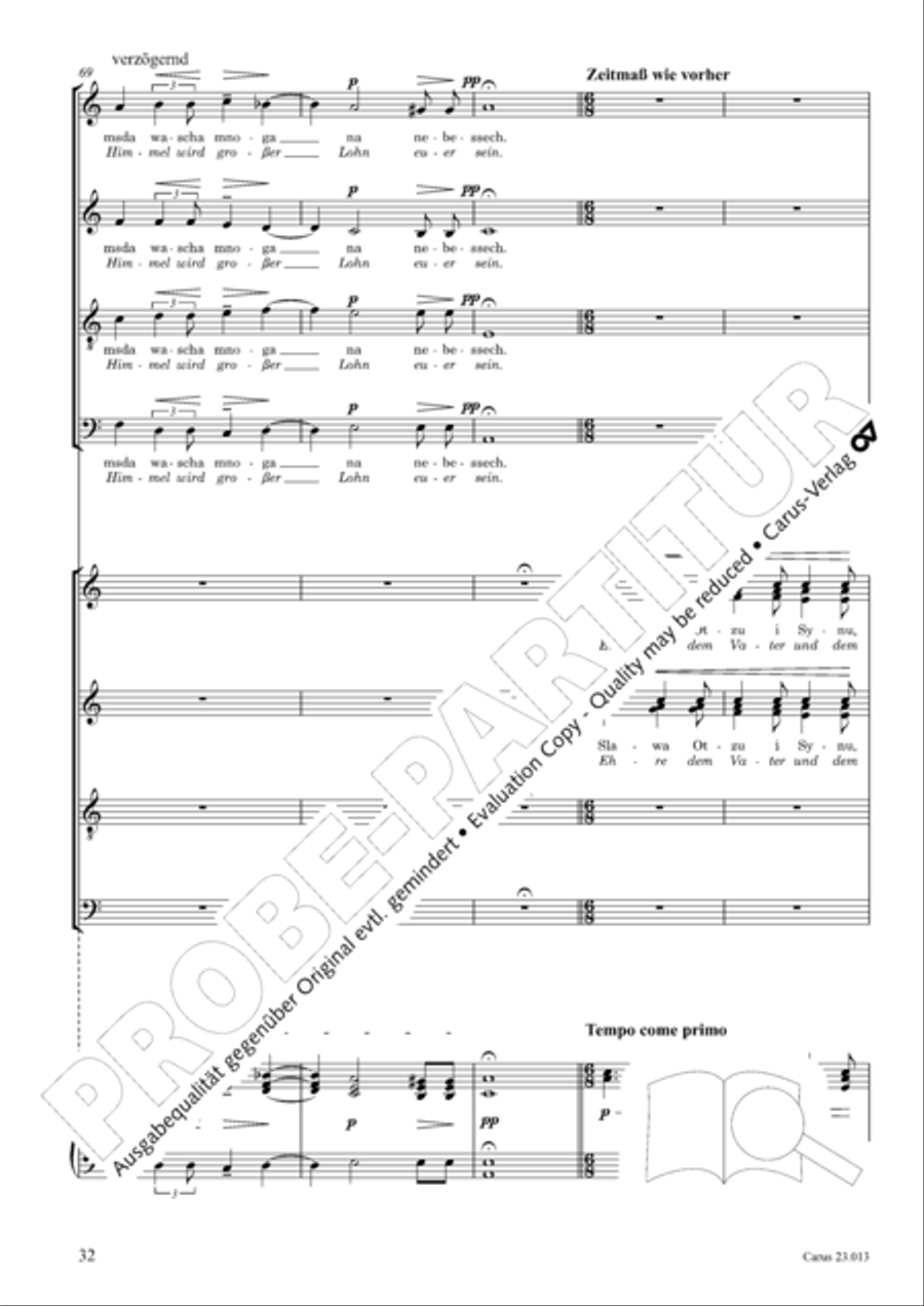 Liturgy of St. John Chrysostom op. 31 for mixed choir a cappella (Chrysostomos-Liturgie op. 31 fur Chor a cappella mit singbarem deutschem Text) A Cappella scores gallery preview page 54