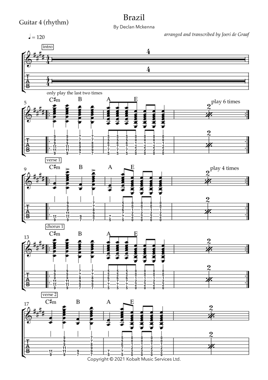 Brazil Brazil Electric Guitar scores gallery preview page 1